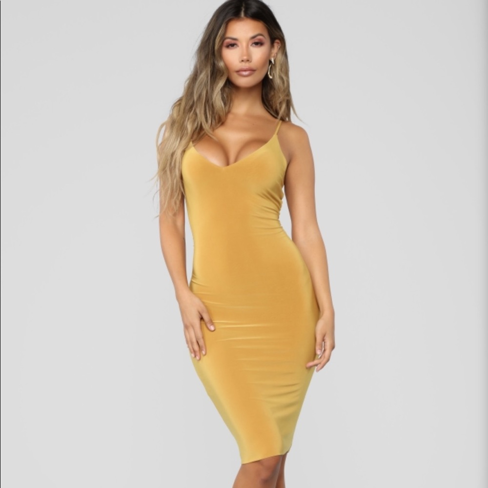 Mustard Midi Dress XS